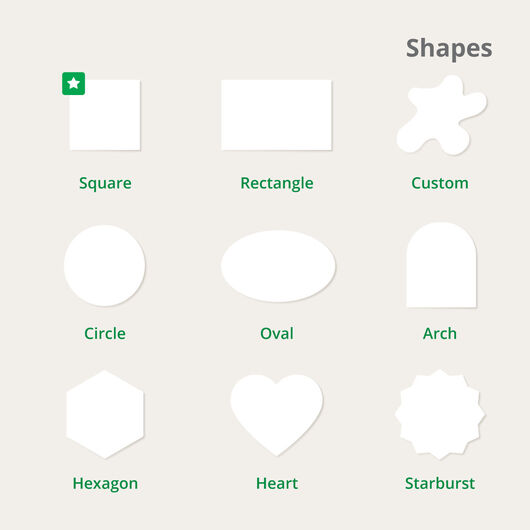 Cut to Size Stickers Shapes