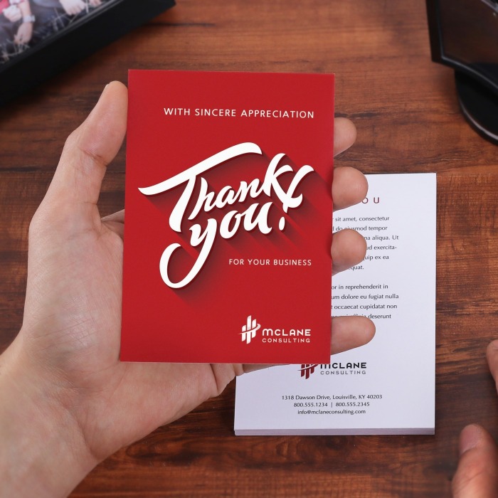 Standard Brochure Sizes Custom Thank You Card